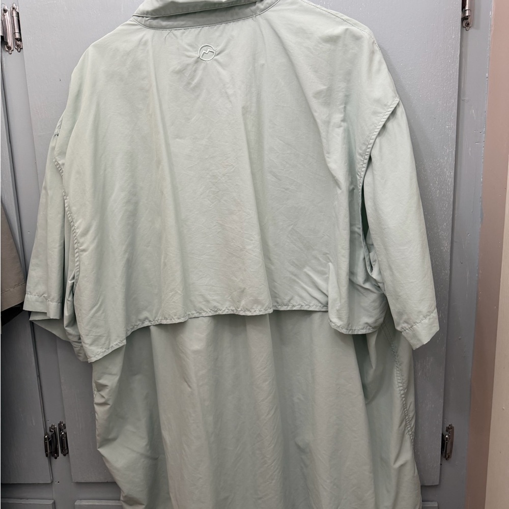 Magellan Outdoors Light Sage Short-Sleeve Button-Down Performance Shirt - Picture 2 of 2